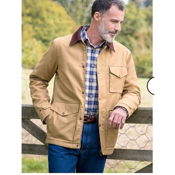 Peter Christian tan cotton canvas barn coat 42 - Picture 1 of 10